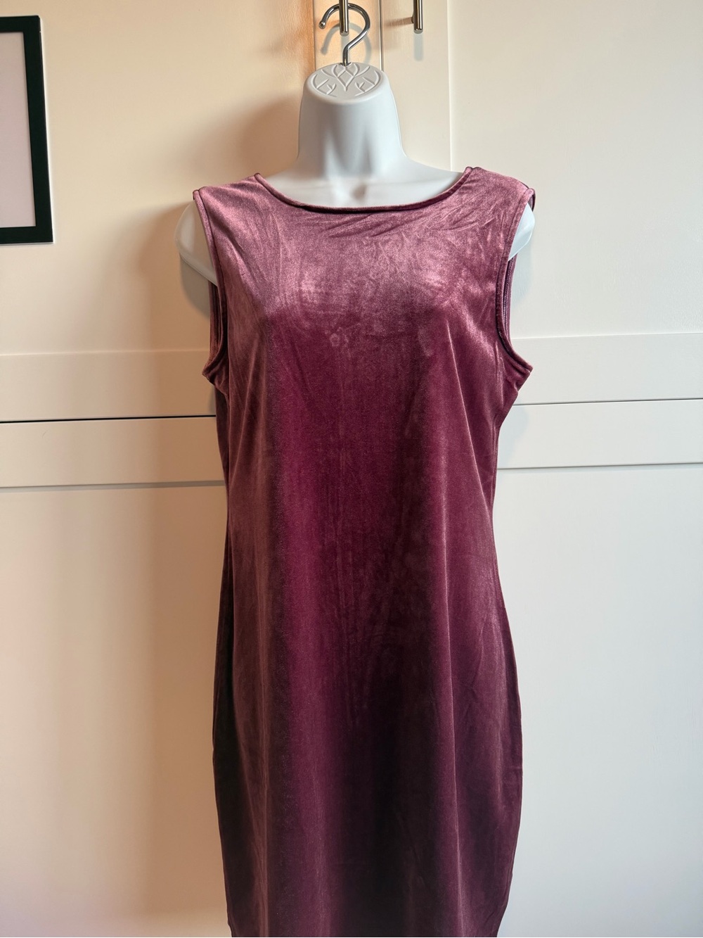 Steve Madden Velvet Mini Dress Burgundy Sleeveless | Soft Stretch Party Dress - Picture 4 of 10